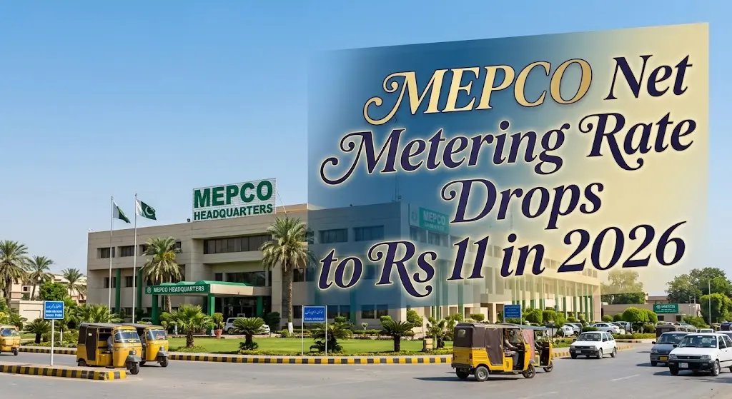 MEPCO Net Metering Rate Drops to Rs 11 in 2026