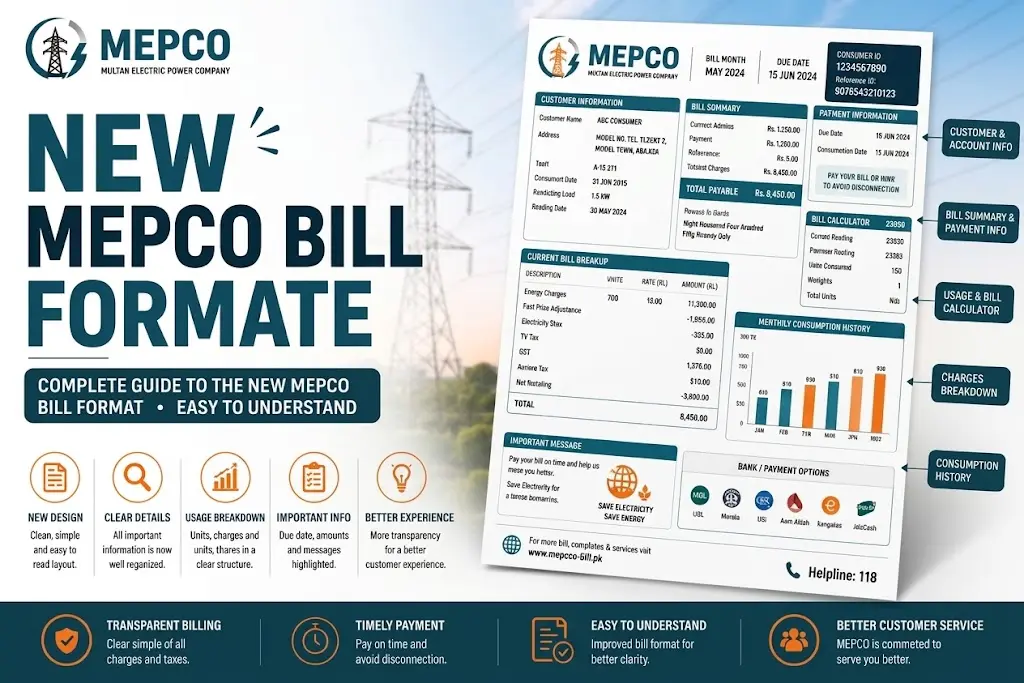 MEPCO Updates Bill Format With a Cleaner New Layout