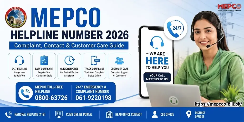 MEPCO Updates Helpline and Complaint Contact Details