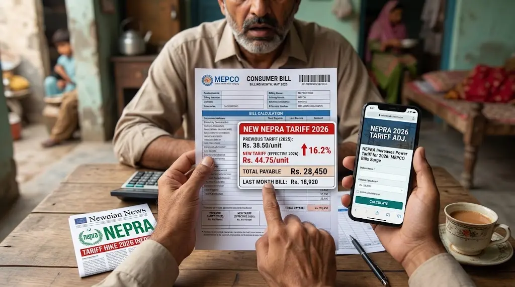 MEPCO Bills Reflect New 2026 NEPRA Tariff Rate