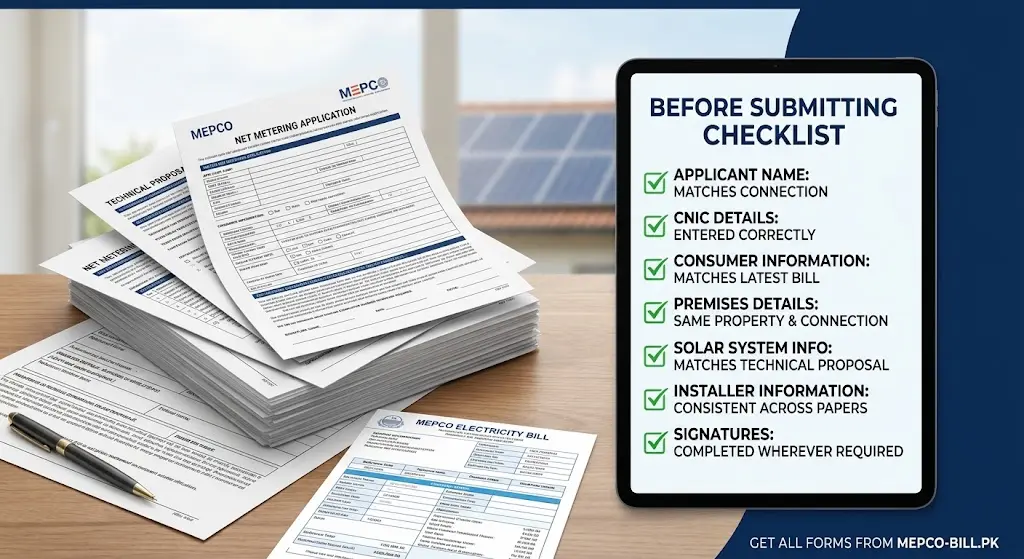 4 Documents Needed for MEPCO Net Metering