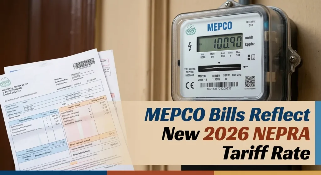 MEPCO Bills Reflect New 2026 NEPRA Tariff Rate