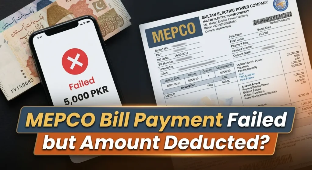 MEPCO Bill Payment Failed but Amount Deducted?