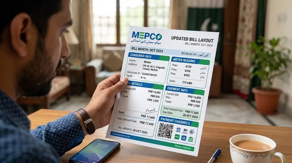 MEPCO Updates Bill Format With a Cleaner New Layout