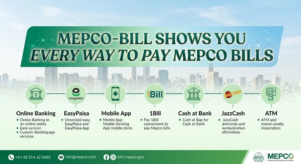 Mepcco-Bill Shows You Every Way to Pay MEPCO Bills